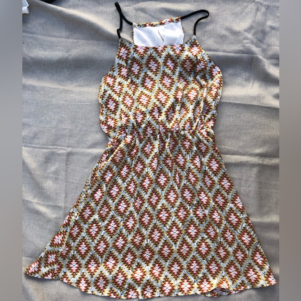 Umgee Southwestern Geometric Print Halter Dress Size Medium